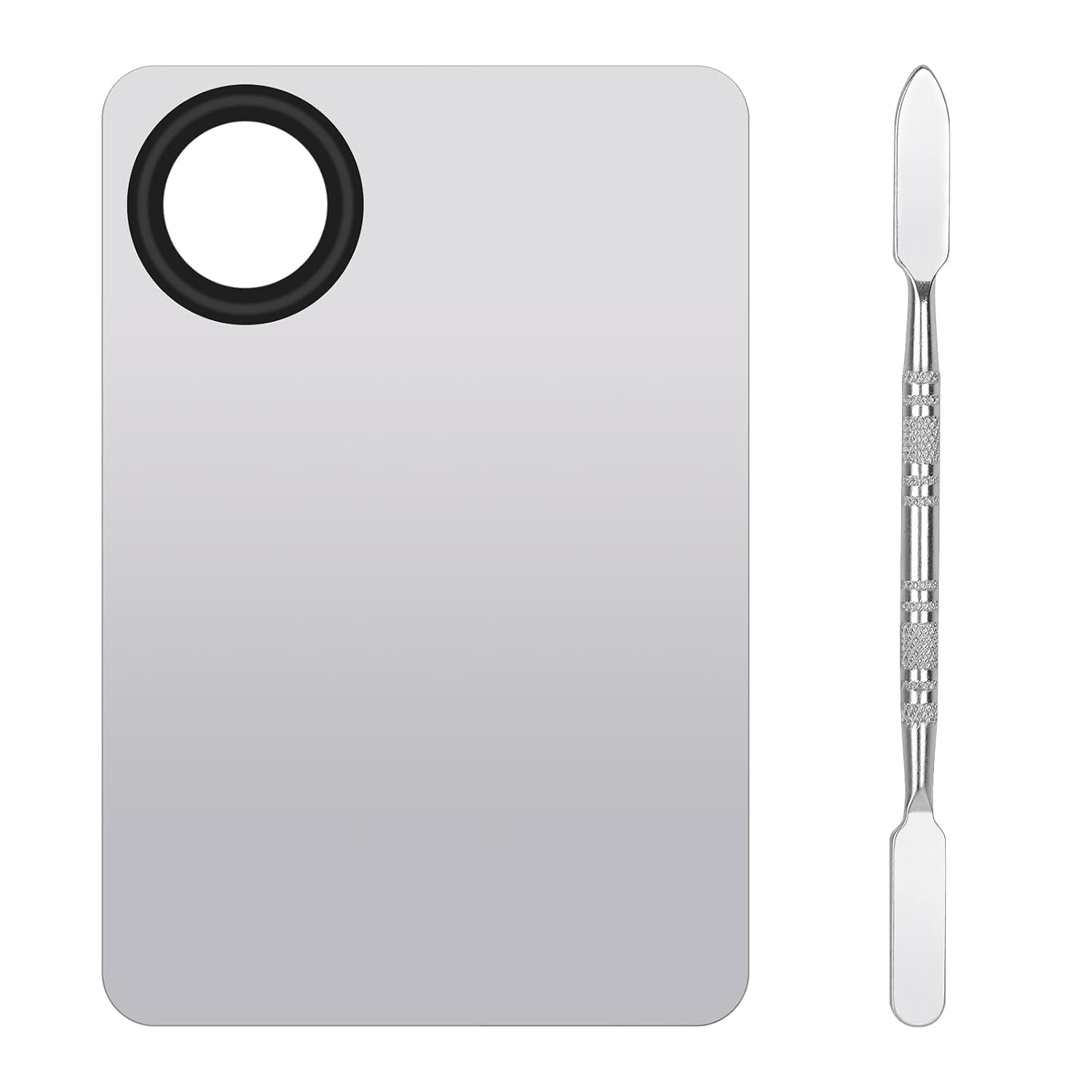 Stainless Steel Cosmetic Makeup Palette,Foundation Spatula,Makeup Mixing Foundation Nail Mixing Palette,Professional Cosmetic Mixing Makeup Palettes Spatula Makeup Artist Tool（1 Pcs）