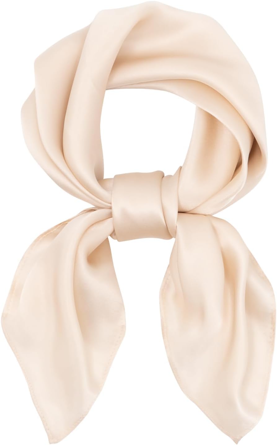 Ciormis 100% Mulberry Silk Scarf-Women's 21''/27''Square Silk Hair Head Scarf Neckerchief with Gift Packaged