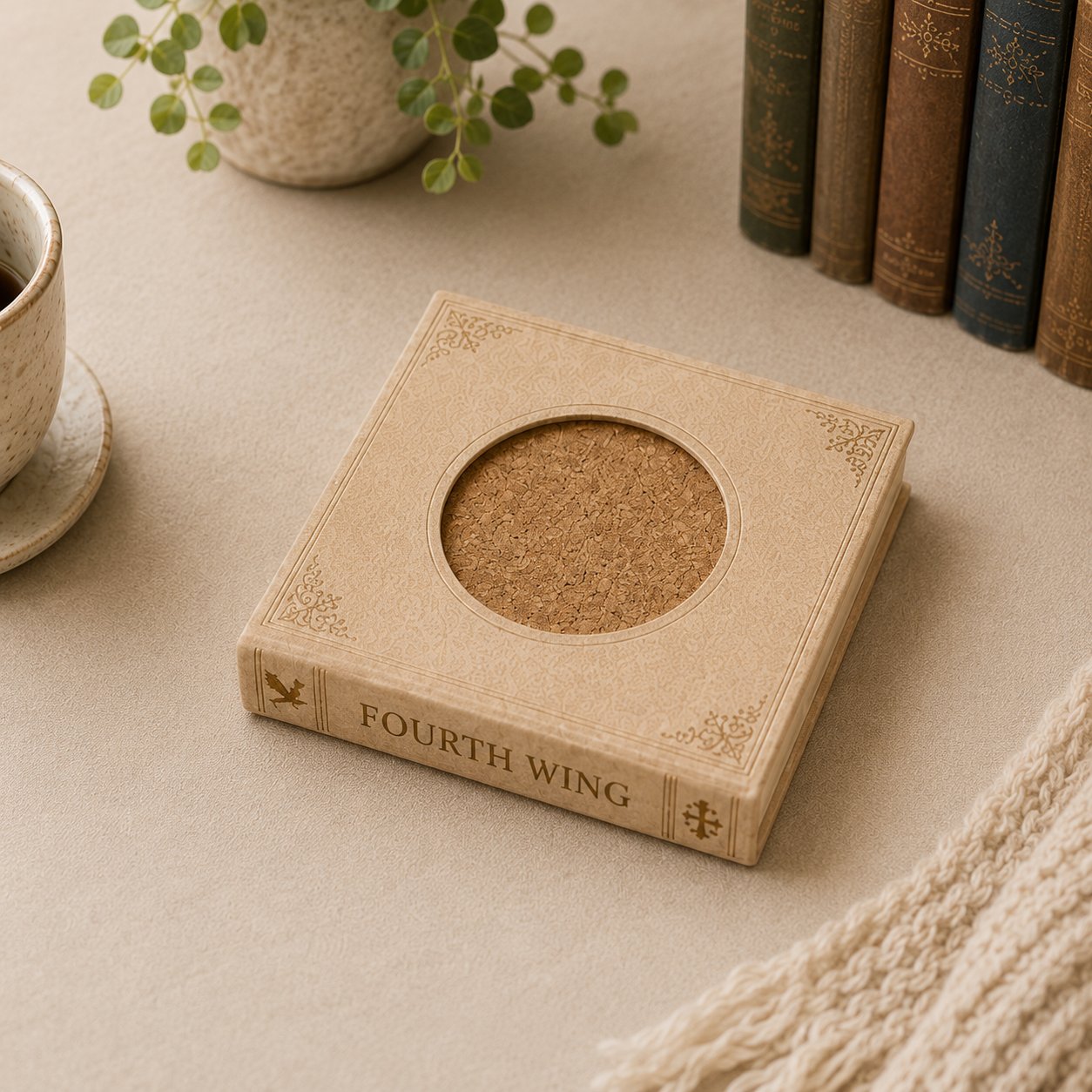 Handmade Mini Book Wooden Coaster Design📚-Buy Two Get Free Shipping📦