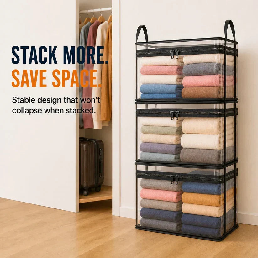 Portable Large Heavy-Duty Thick Plastic Clear Storage Box with Hinged Lid | Home, Travel & Camping