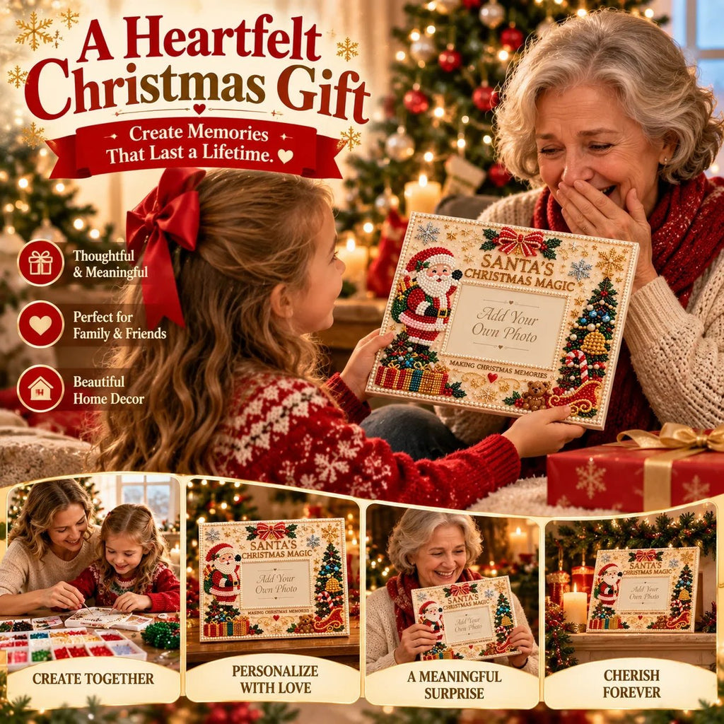 🎄❤️ DIY Christmas Pearl Art Photo Frame – Create Memories Together(📦Buy 2 Free Shipping)