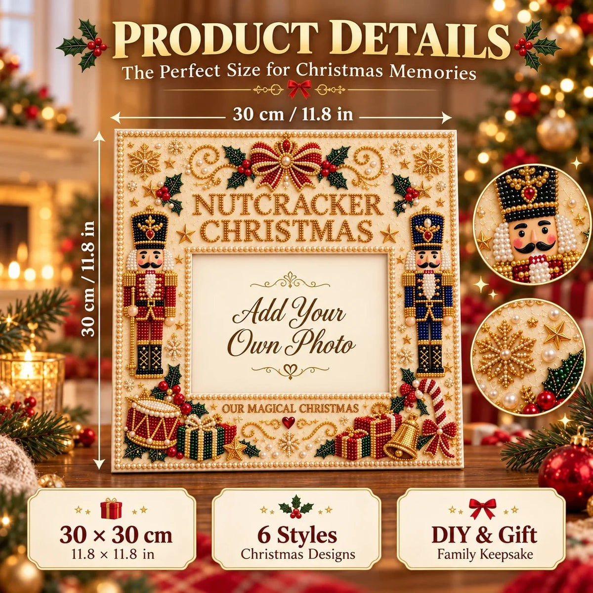 🎄❤️ DIY Christmas Pearl Art Photo Frame – Create Memories Together(📦Buy 2 Free Shipping)