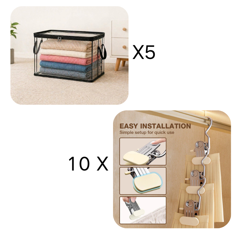 Portable Large Heavy-Duty Thick Plastic Clear Storage Box with Hinged Lid | Home, Travel & Camping