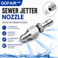 6500 PSI Stainless Steel Sewer Jetter Nozzle – 1/4" Quick Connect Drain Cleaning Attachment for Pressure Washers