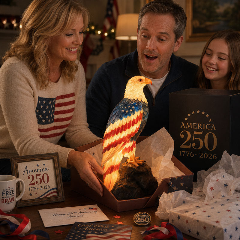 Anniversary Patriotic Bald Eagle Lamp