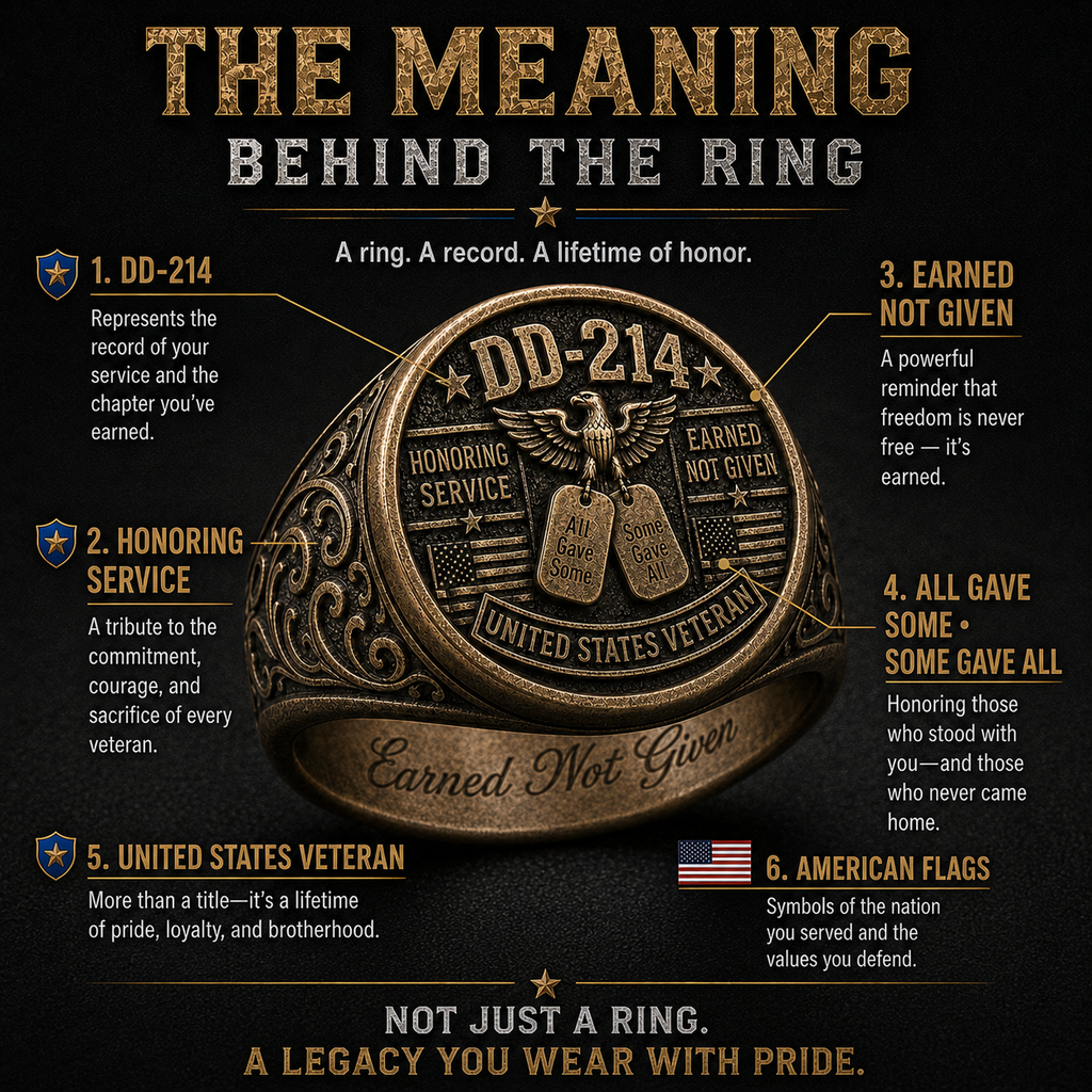 🎖️ DD-214Veteran Honor Ring — "All Gave Some & Some Gave All"