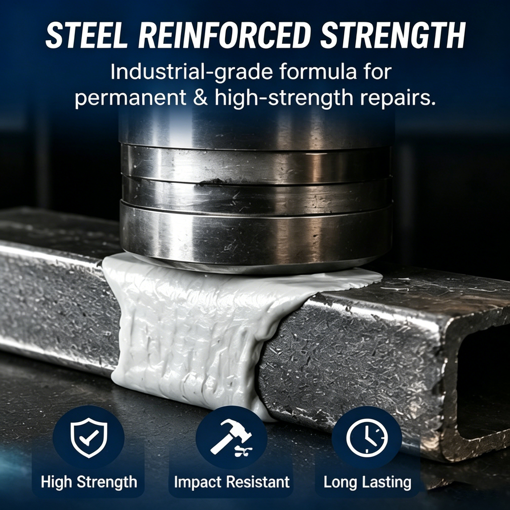 Steel Reinforced Epoxy Repair Putty — Universal Glue for Metal, Wood, Plastic