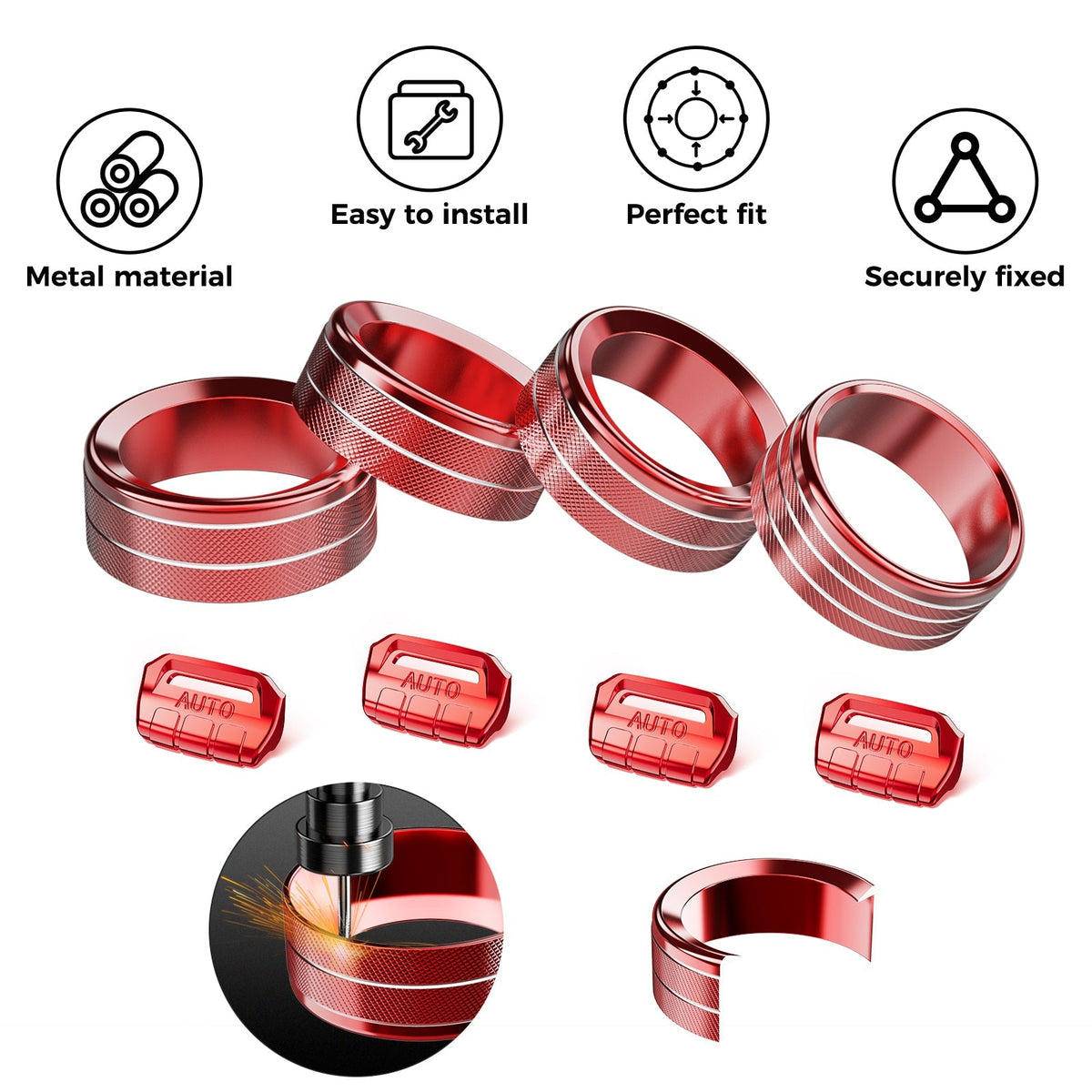 8PCS Button & Knob Cover Set