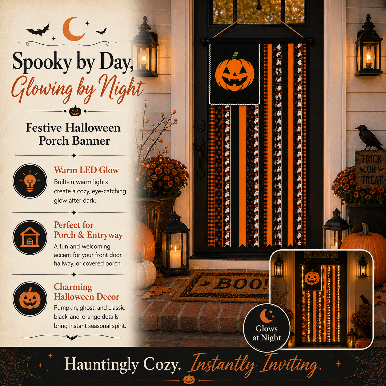 🎃Lighted Halloween Pumpkin Flag Hanging Banner