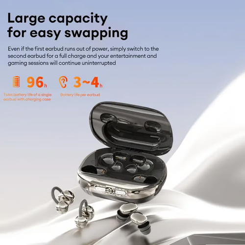 3-in-1 Wireless Earbuds with Power Bank Charging Case | 4 Clip-On & Sleep Earbuds, Noise Cancelling & IPX5 Water Resistant