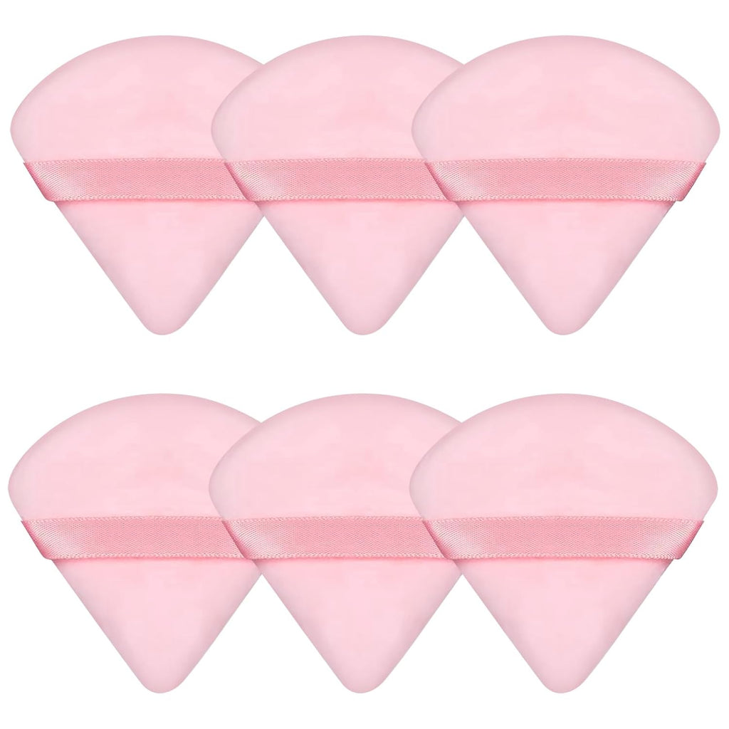 6 Pcs Powder Puff, Face Soft Triangle Makeup Puff Velour Makeup Sponge for Loose Powder (Black)