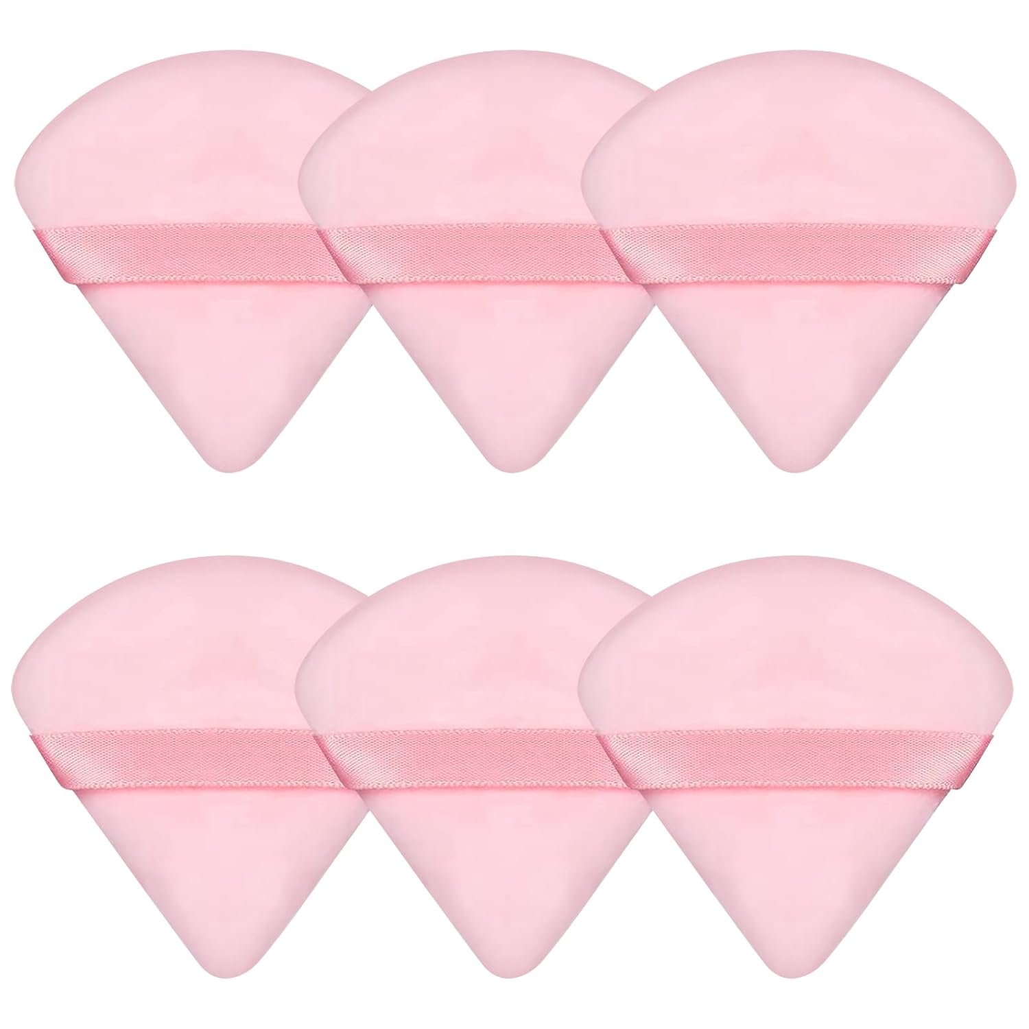 6 Pcs Powder Puff, Face Soft Triangle Makeup Puff Velour Makeup Sponge for Loose Powder (Black)