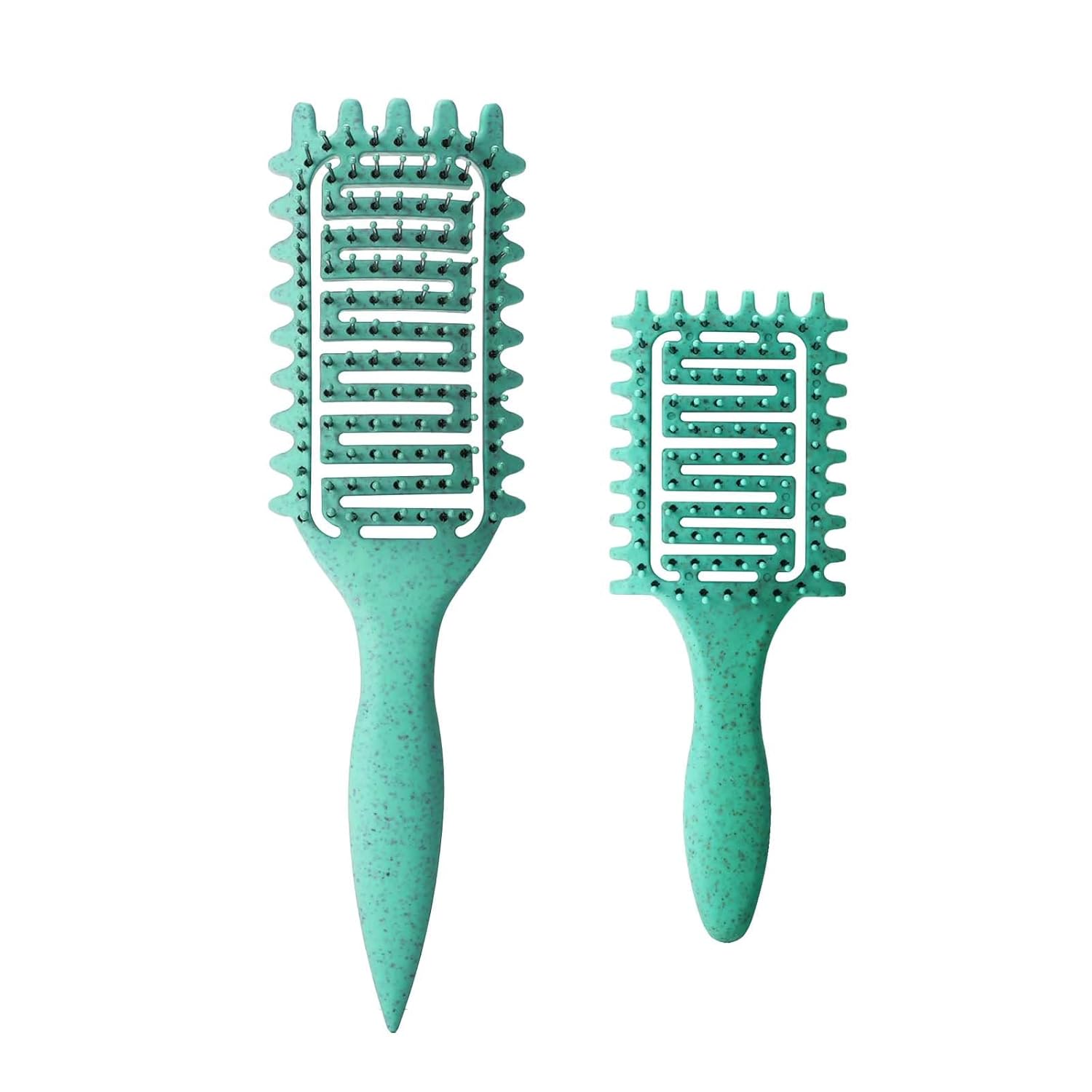 Curl Defining Brush for Curly Hair, Vented Detangling Hair Brush for Wet and Dry Styling, Curved Brush for Shaping and Smoothing Curl Clumps, Lightweight Hair Brush （Beige）