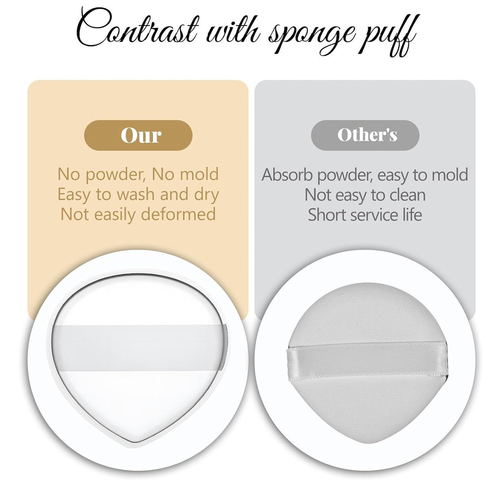 2Pcs Silicone Makeup Sponge, Clear Jelly Makeup Applicator Non-Absorbent Silicone Washable Cosmetic Applicator for Foundation Concealer Cream Blush Highlighter