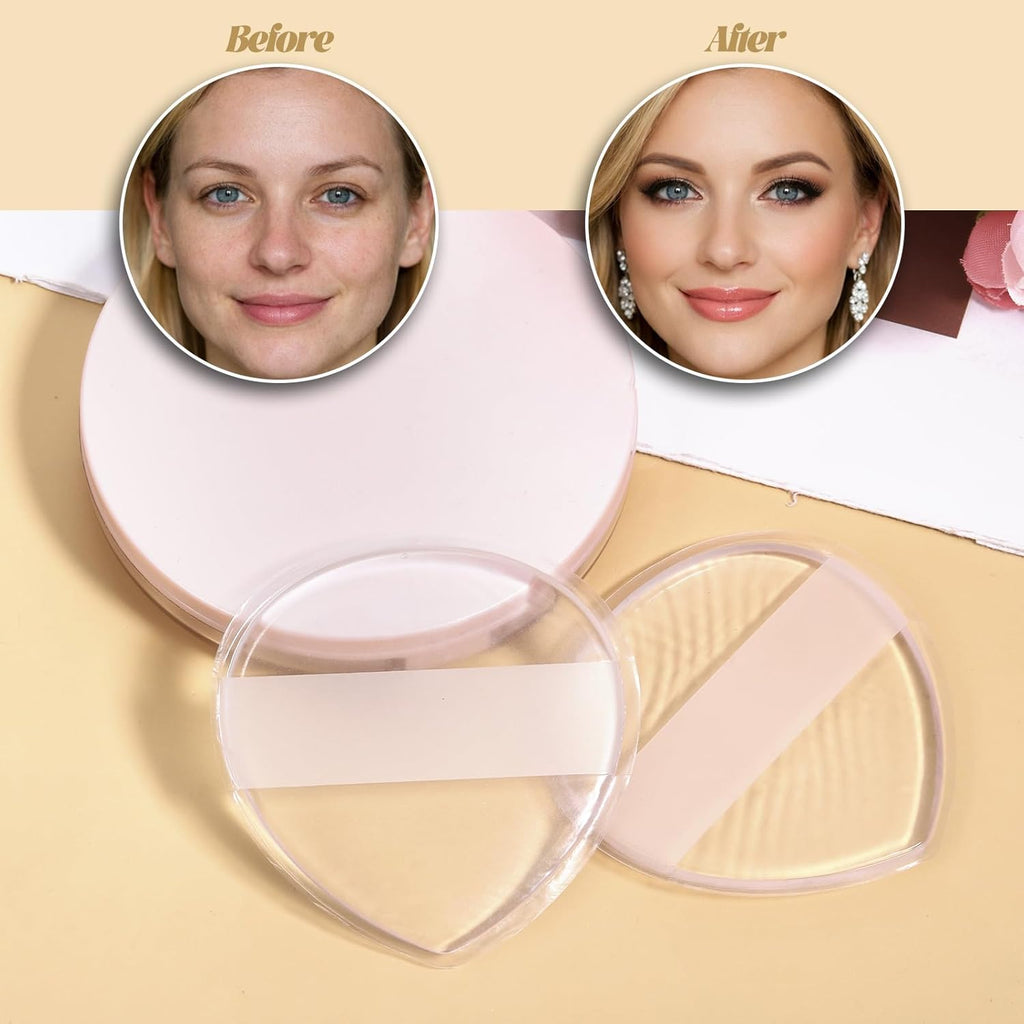 2Pcs Silicone Makeup Sponge, Clear Jelly Makeup Applicator Non-Absorbent Silicone Washable Cosmetic Applicator for Foundation Concealer Cream Blush Highlighter