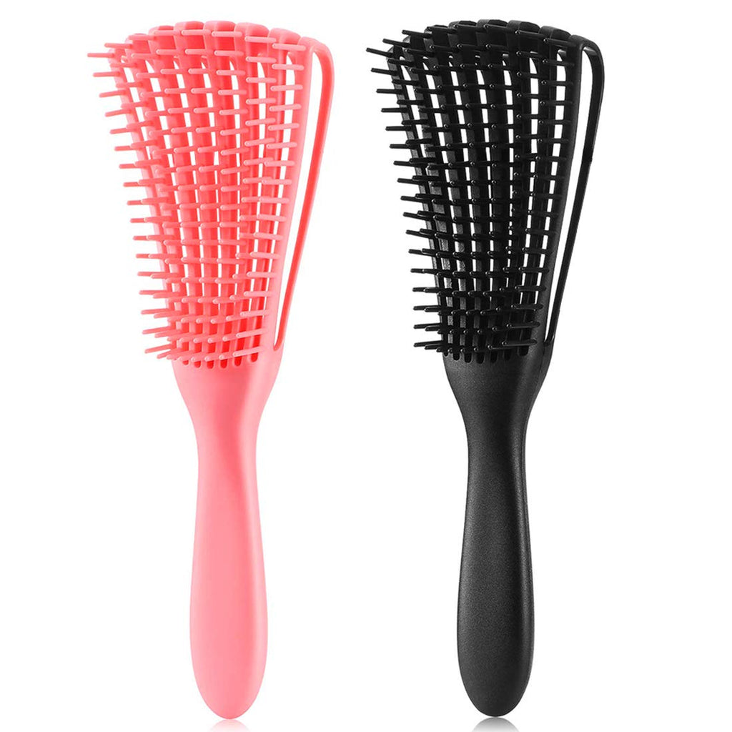 3 Pack Hair Detangler Brush for Afro America/African Textured 3a to 4c Kinky Wavy/Curly/Coily/Wet/Dry/Oil/Thick/Long Hair, Detangling Brush for Natural, Exfoliating Your Scalp for Beautiful