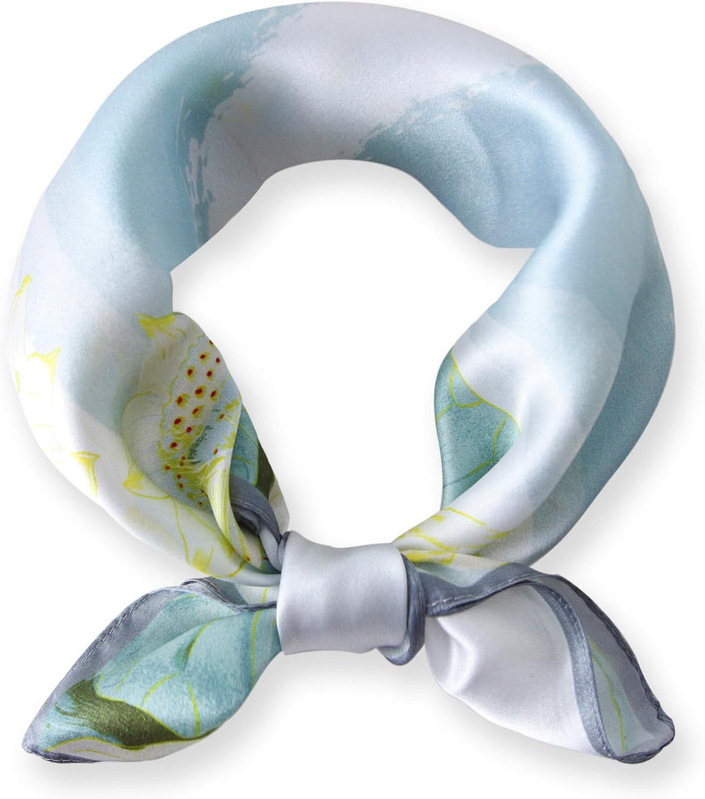 Ciormis 100% Mulberry Silk Scarf-Women's 21''/27''Square Silk Hair Head Scarf Neckerchief with Gift Packaged