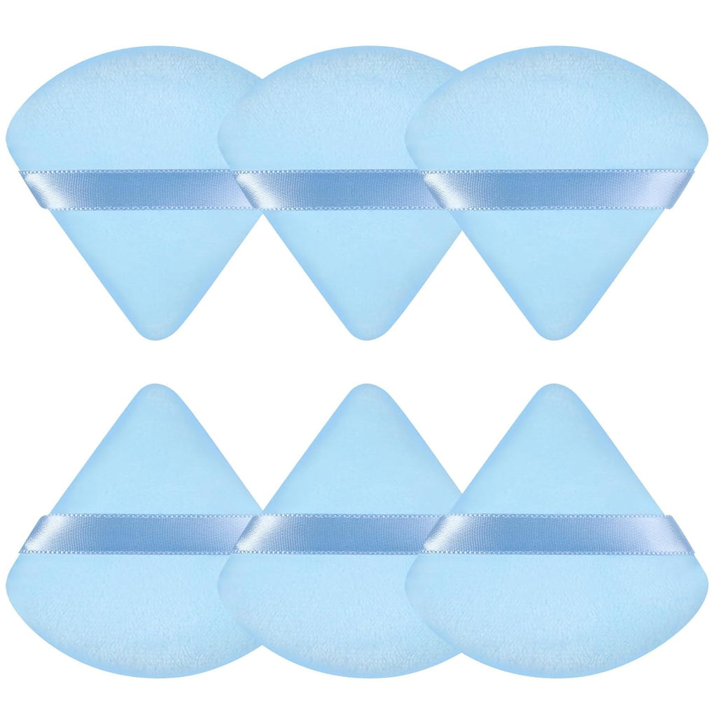 6 Pcs Powder Puff, Face Soft Triangle Makeup Puff Velour Makeup Sponge for Loose Powder (Black)