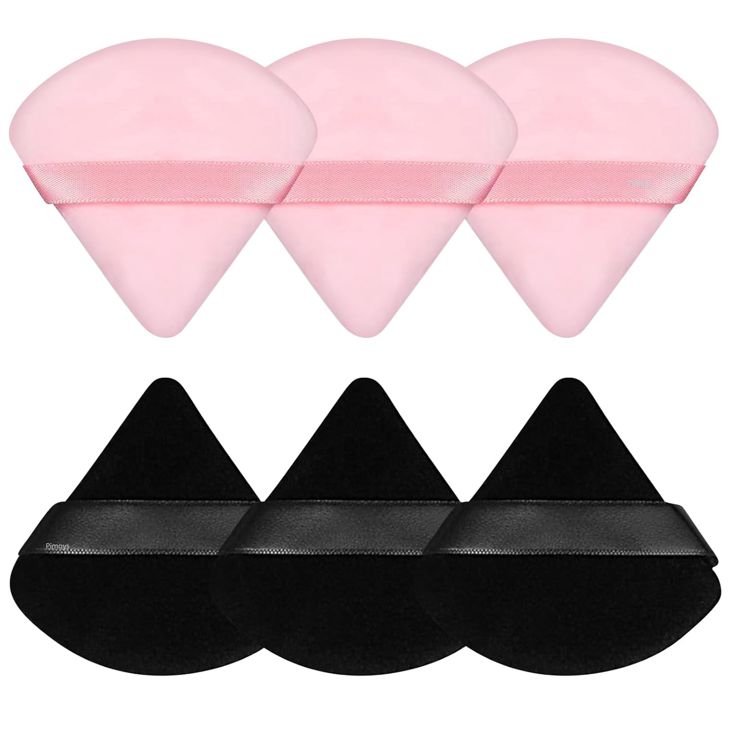 6 Pcs Powder Puff, Face Soft Triangle Makeup Puff Velour Makeup Sponge for Loose Powder (Black)