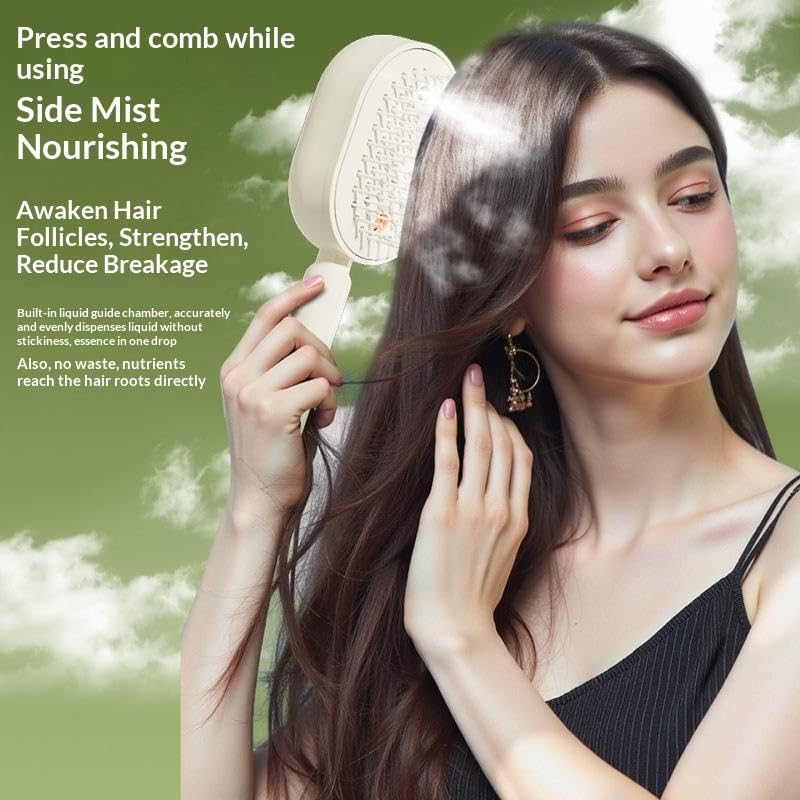 ✨ Essential Oil Mist Comb, Anti-Tangle Electric Massage Brush