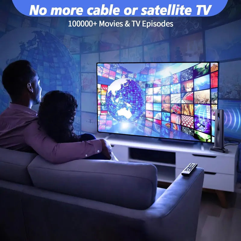 Digital TV Antenna for Smart TV Indoor,2026 TV Antenna with 5M Stick Base, 360°&Long Range Reception 4K HDTV Antenna for Local Channels