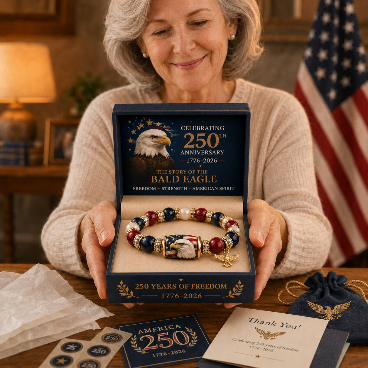 🇺🇸 Celebrate Freedom & Honor 💎 | USA 250th Anniversary Limited Edition Bracelet✨ - 11 In Stock
