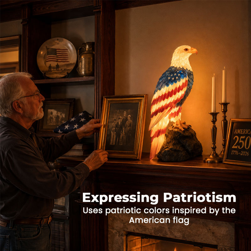 Anniversary Patriotic Bald Eagle Lamp
