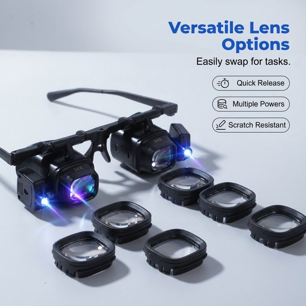 Head-Mounted Magnifier with LED Light