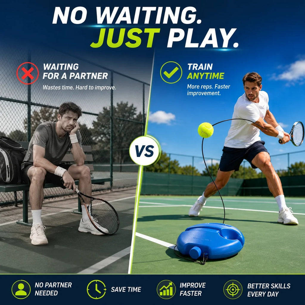 🎾 Solo Tennis Trainer Rebound Set – Practice Anytime, No Partner Needed
