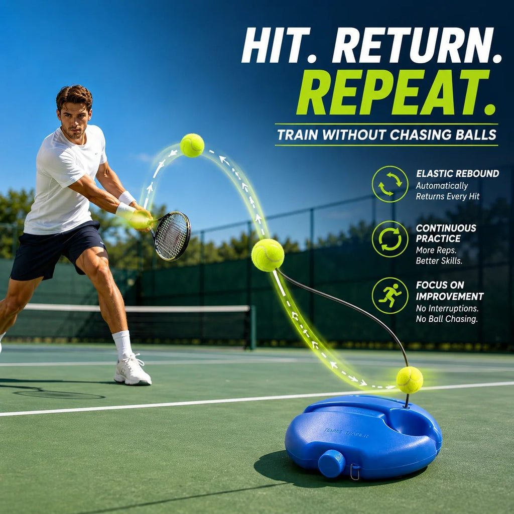 🎾 Solo Tennis Trainer Rebound Set – Practice Anytime, No Partner Needed