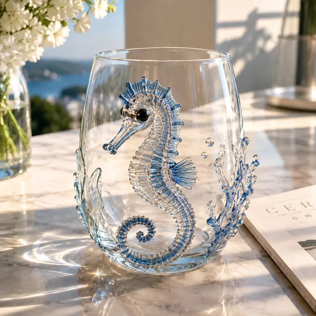 Bring the Ocean to Every Sip with Stunning 3D Artisan Glassware 🌊