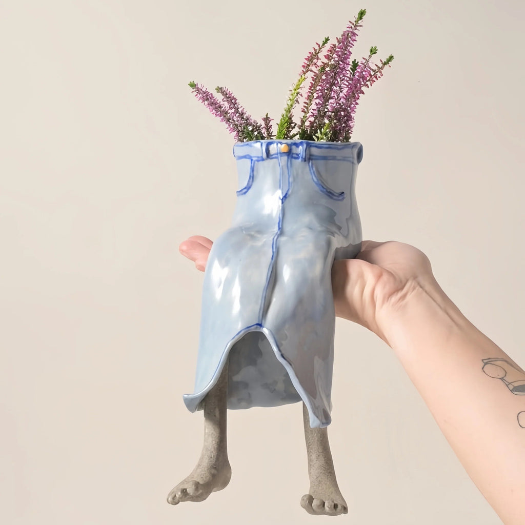 🌿✨ NEW 2026 | Flumyr® LeggyBloom™ — Viral Sitting Planter 🪴👖 Denim Skirt Edition ✨