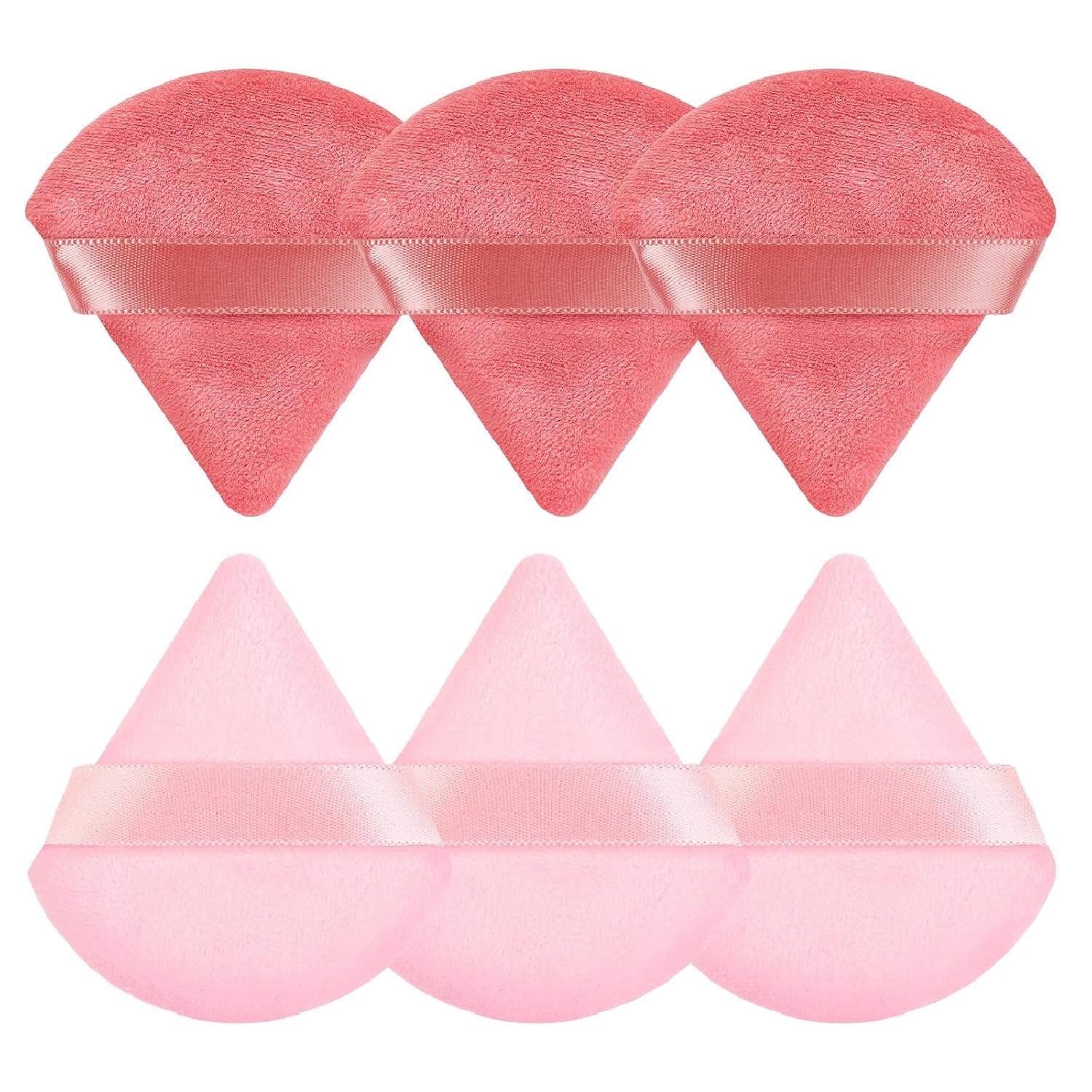 6 Pcs Powder Puff, Face Soft Triangle Makeup Puff Velour Makeup Sponge for Loose Powder (Black)