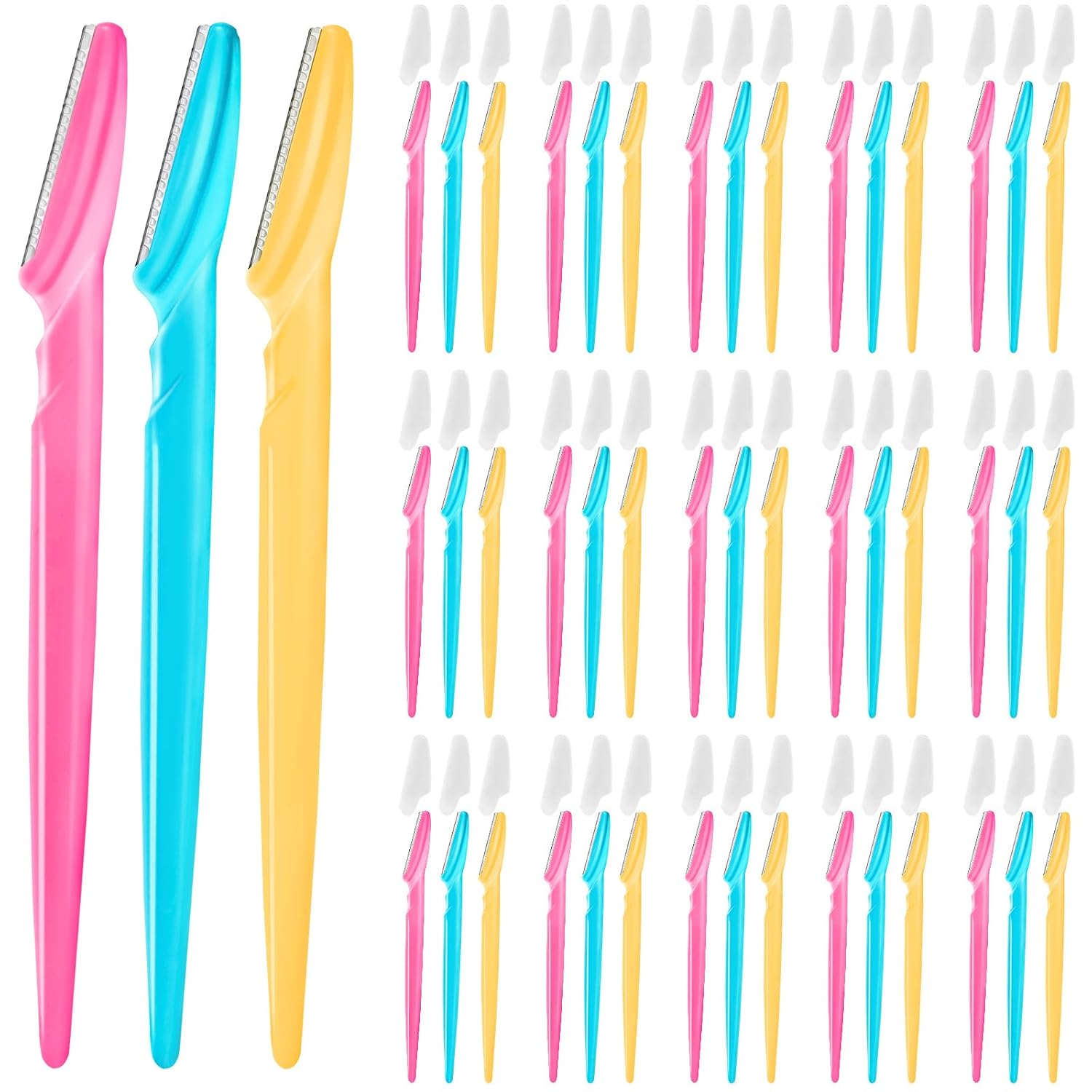 Eyebrow Razor, Face Razors for Women Men Multipurpose Exfoliating Face Shaver Facial Hair Removal Tools Eyebrow Trimmer with Protective Cover 12 Pcs