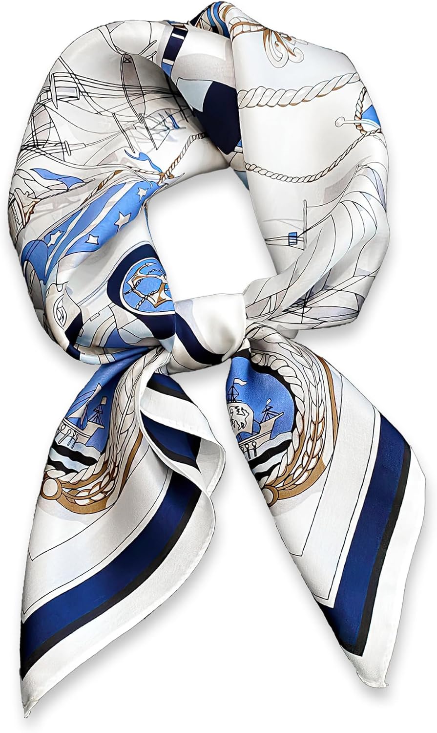 Ciormis 100% Mulberry Silk Scarf-Women's 21''/27''Square Silk Hair Head Scarf Neckerchief with Gift Packaged