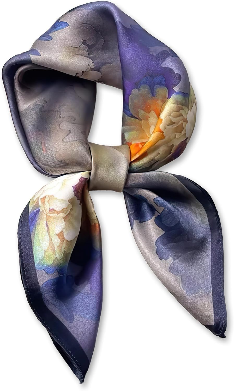 Ciormis 100% Mulberry Silk Scarf-Women's 21''/27''Square Silk Hair Head Scarf Neckerchief with Gift Packaged