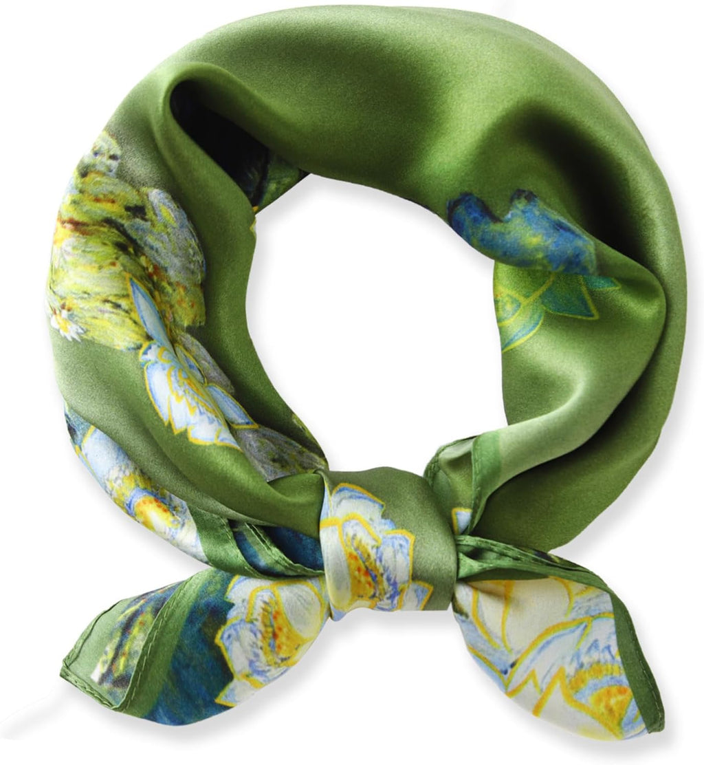 Ciormis 100% Mulberry Silk Scarf-Women's 21''/27''Square Silk Hair Head Scarf Neckerchief with Gift Packaged