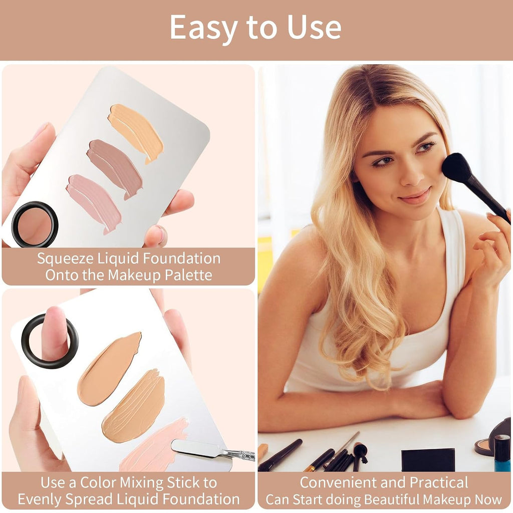 Stainless Steel Cosmetic Makeup Palette,Foundation Spatula,Makeup Mixing Foundation Nail Mixing Palette,Professional Cosmetic Mixing Makeup Palettes Spatula Makeup Artist Tool（1 Pcs）