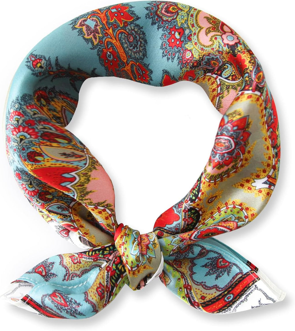 Ciormis 100% Mulberry Silk Scarf-Women's 21''/27''Square Silk Hair Head Scarf Neckerchief with Gift Packaged