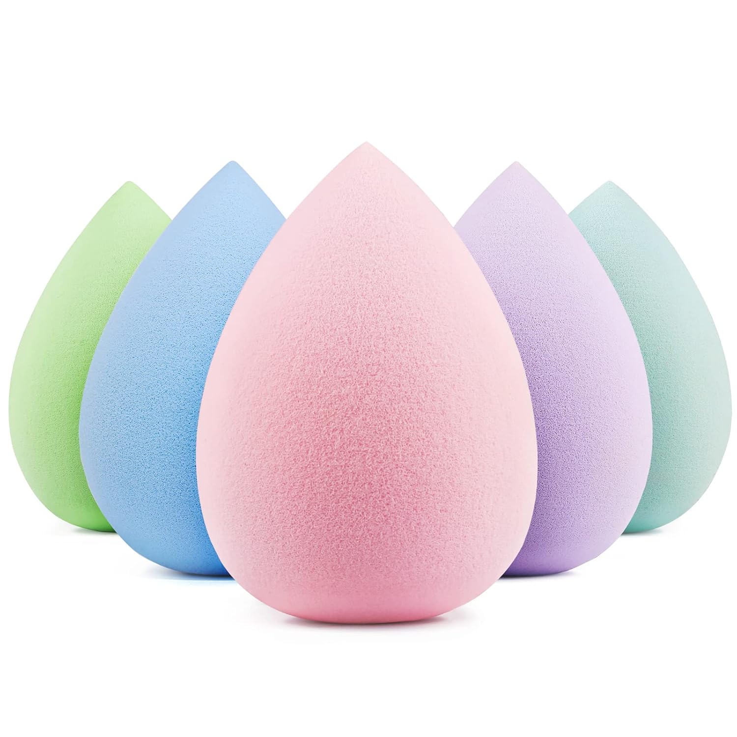 Makeup Sponge Set, 5 Pcs Foundation Blending Sponge, Beauty Sponges Flawless for Liquid, Cream, and Powder, Latex-Free and Vegan Boun Boun Makeup Sponges, Black