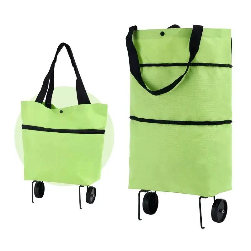 Portable Shopping Cart Foldable Grocery Trolley Lightweight with Wheels for Home Delivery Handcart Small Trailer Ideal for Shopping Tasks
