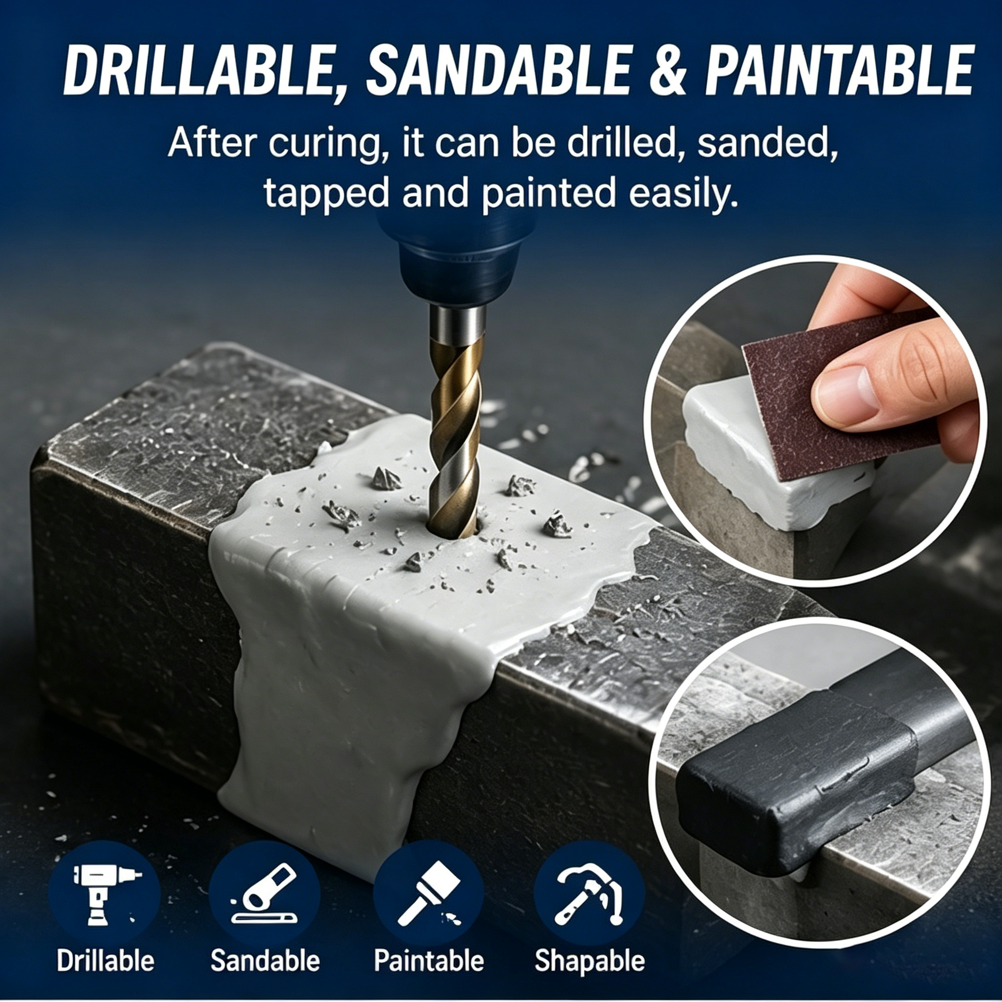 Steel Reinforced Epoxy Repair Putty — Universal Glue for Metal, Wood, Plastic