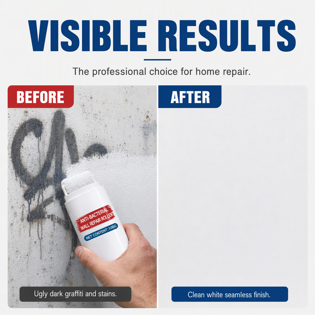 🔥Last Day 50% OFF - Waterproof Wall Repair Paste with Integrated Small Roller Brush