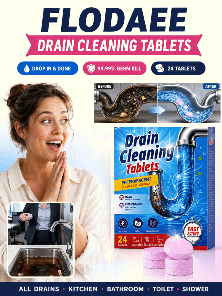 🚀 Instant Dredge Tablet: 1 tab to free-flowing drains, No more clogged pipes!