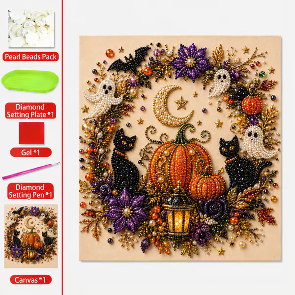 Halloween Pearl Art DIY Kit – Turn Tiny Pearls into Spooky-Cute Magic (📦Buy 2 Free Shipping)
