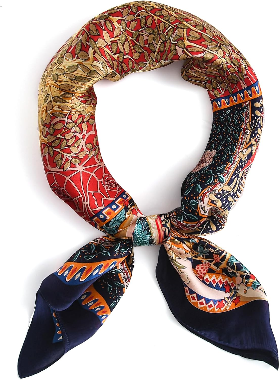 Ciormis 100% Mulberry Silk Scarf-Women's 21''/27''Square Silk Hair Head Scarf Neckerchief with Gift Packaged