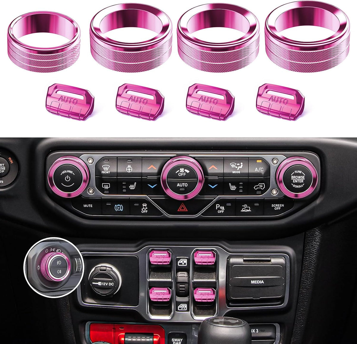 8PCS Button & Knob Cover Set