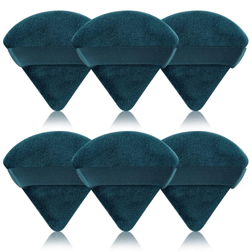 6 Pcs Powder Puff, Face Soft Triangle Makeup Puff Velour Makeup Sponge for Loose Powder (Black)