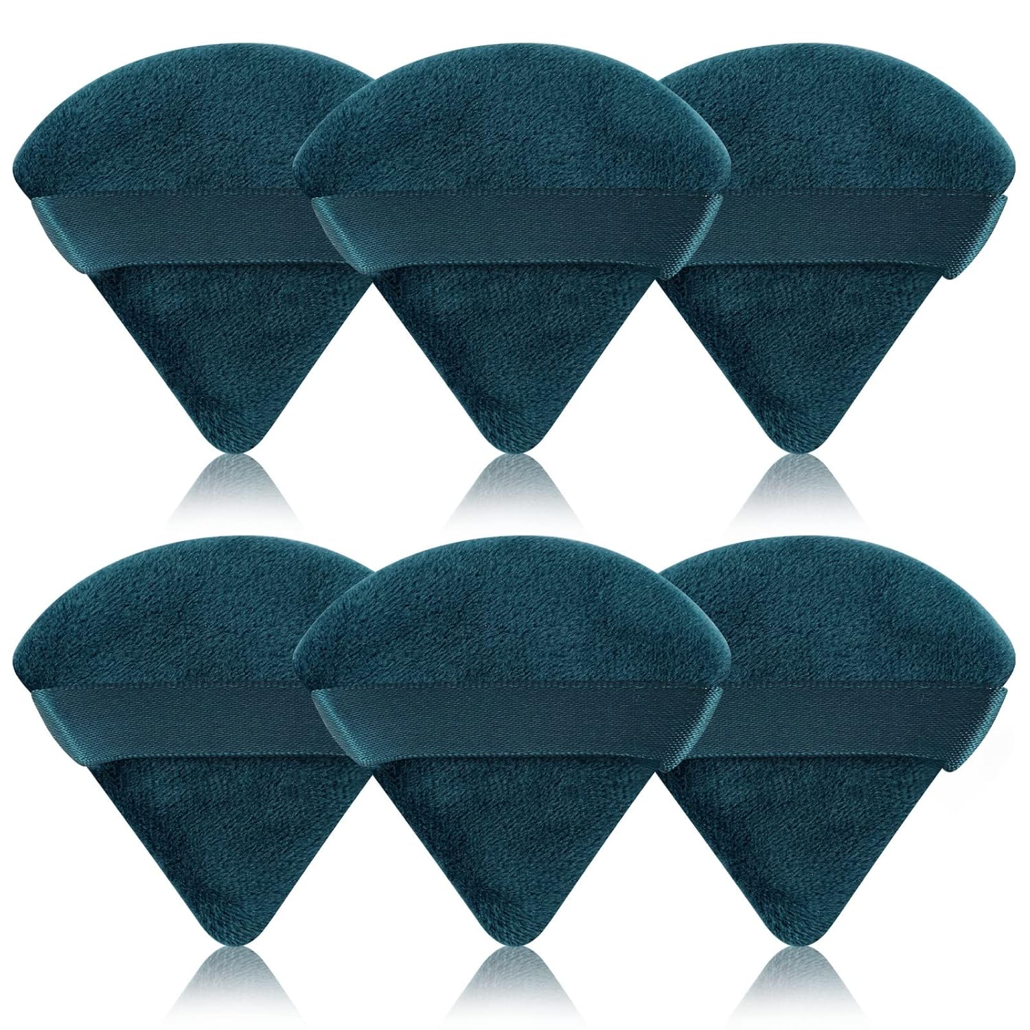 6 Pcs Powder Puff, Face Soft Triangle Makeup Puff Velour Makeup Sponge for Loose Powder (Black)