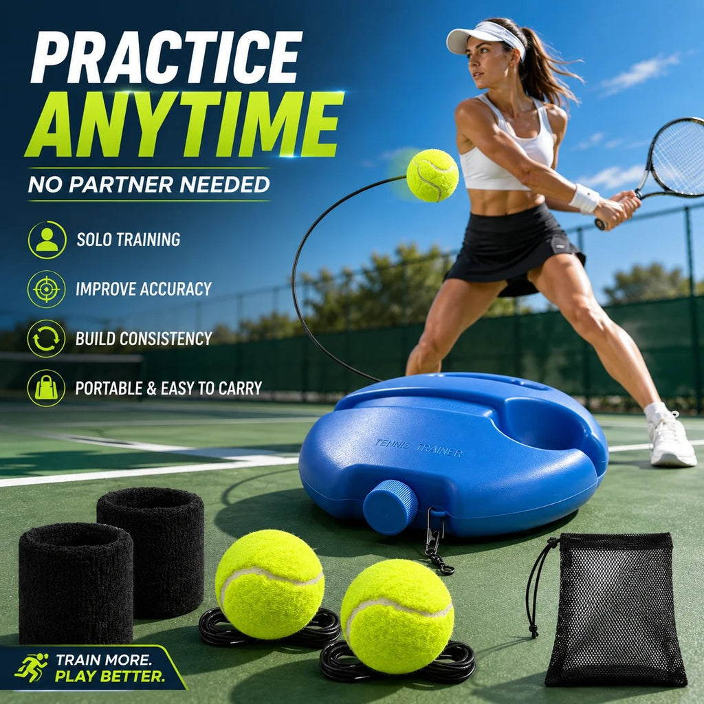 🎾 Solo Tennis Trainer Rebound Set – Practice Anytime, No Partner Needed